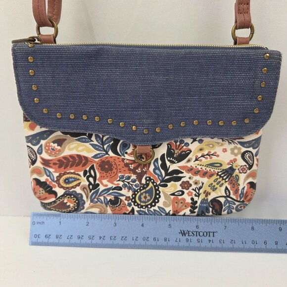 Sakroots Austen Double Gusset Crossbody Bag With Studded Denim Flap - Picture 12 of 15